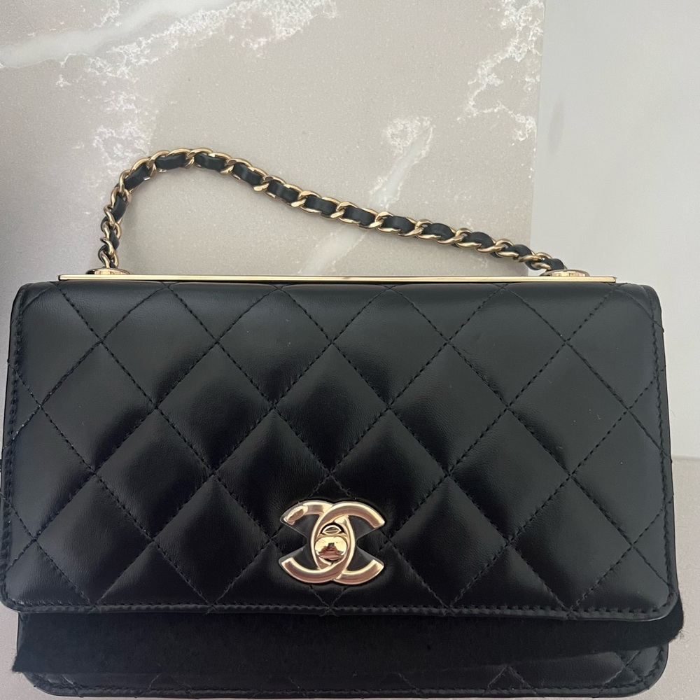 Chanel Black Trendy CC Wallet on Chain